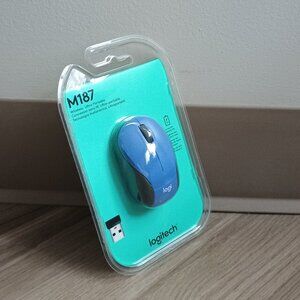 Logitech - M187 - Wireless Optical MINI Mouse with Nano Receiver - Blue